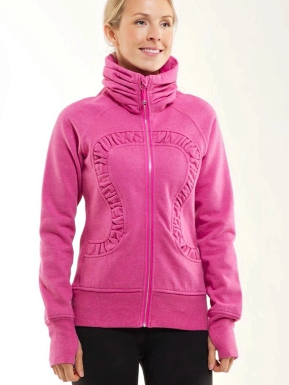 Lululemon Cuddle Up Jacket Pink with Sparkles! Size 10